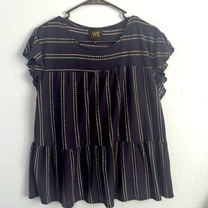 Navy blue “peplum” shirt, XL